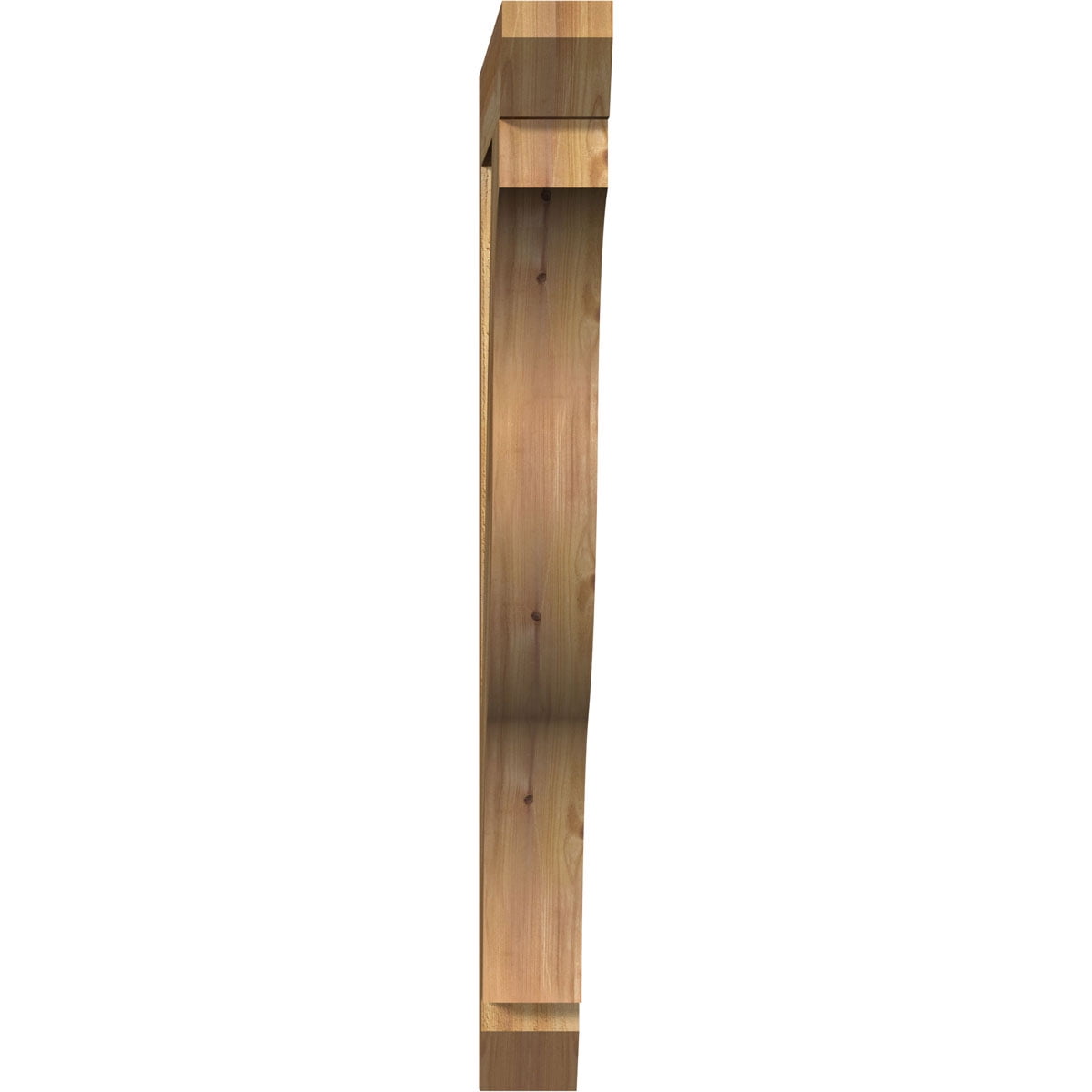Ekena Millwork 4"W x 34"D x 42"H Funston Slat Rough Sawn Bracket, Western Red Cedar