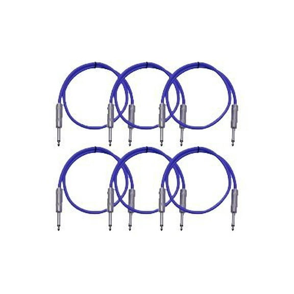 Seismic Audio SASTSX-3 - Audio cable - mono jack male to mono jack male - 91 cm - shielded - purple (pack of 6)