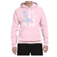 thumbnail image 2 of Believe There is Good in the World Positive Message Inspirational/Christian Unisex Graphic Hoodie Sweatshirt, Light Pink, X-Large, 2 of 3