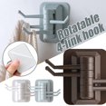 thumbnail image 1 of 180 Degree Rotation Hook Punch-free Adjustable 4 Hooks Household Bathroom Kitchen Hook, 1 of 4