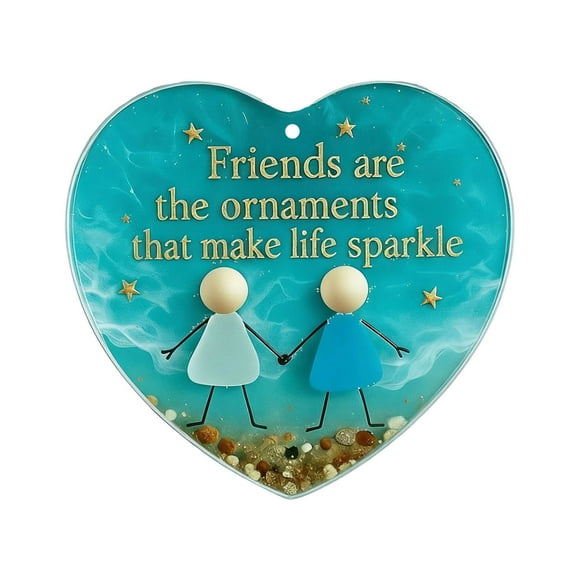 Adorno de vidrio marino en forma de corazón, hecho a mano, para la amistad, vidrio reciclado sostenible, decoración del hogar, regalo para amigos, recuerdo de aniversario con simbolismo eterno para l