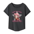 thumbnail image 3 of Camiseta de mujer, camiseta de manga corta con cuello redondo para uso diario en desplazamientos y acampadas. M, 3 of 8