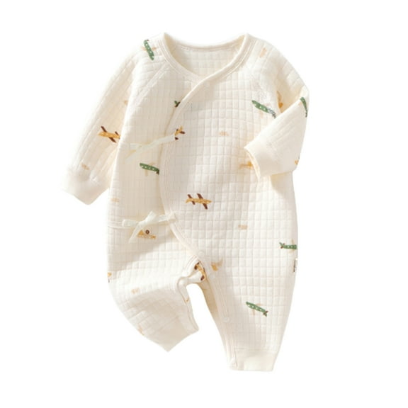 Odeerbi Baby Infant Boys Girls Clothes Baby Jumpsuit Romper Fall Winter Warm Cotton Clothes Thickened Romper Suit White 8-12 Months