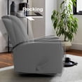 thumbnail image 5 of Harkawon Swivel Rocker Recliner Chair, High Back Glider Recliner with Linen Fabric, Ergonomic Rocker Chairs for Small Spaces& Living Room , Dark Grey, 5 of 8