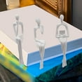 thumbnail image 6 of 3Pcs Thinker Statue Abstract Art Figurines Resin Collectible Decorative Sculpture for Bookshelf Home Office Living Room Table Desktop White, 6 of 8