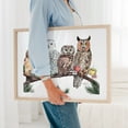 thumbnail image 4 of Tea Owls - Painting Bird Humor Nature Forest Oak Framed Wall Art Print 20 x 30 inches, 4 of 6