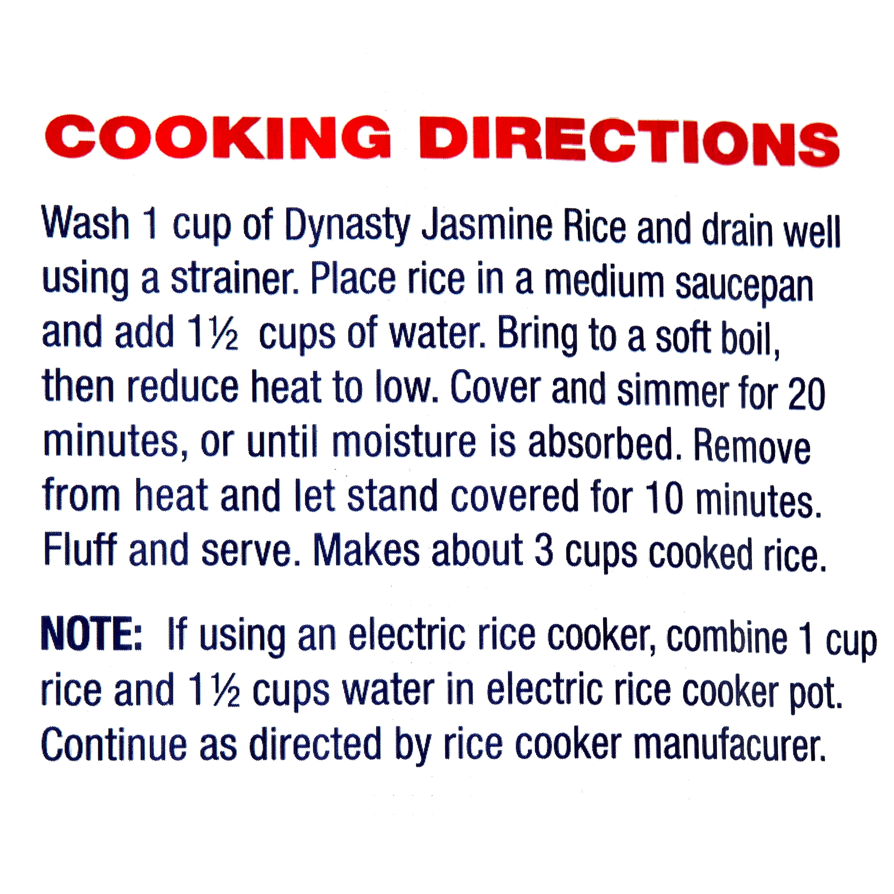 Dynasty Jasmine Rice, 20 lb bag, (Pack of 1), Allergens not contained