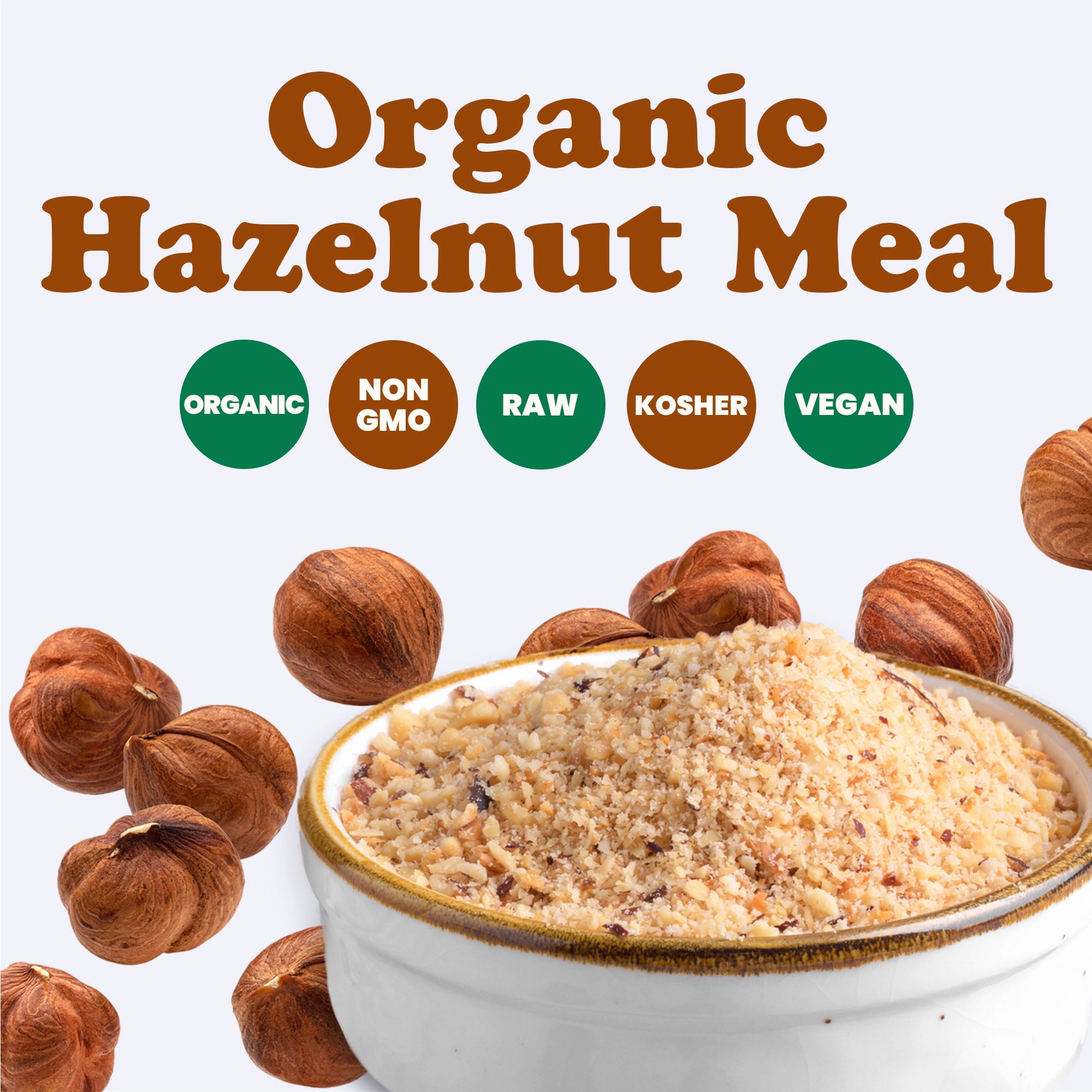 Organic Hazelnut Meal, 12 Ounces - Non-GMO, Kosher, Raw, Vegan - by Food to Live