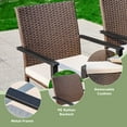 thumbnail image 5 of 8 Pieces Outdoor Patio Dining Set with 13ft Double-Sided Umbrella, All-Weather Rattan Chairs and Rectangular Table for 6,Beige, 5 of 16