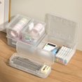 thumbnail image 2 of Plastic Pencil Case 8" Storage Box, Double Layer, Clear Color, Hard Pencil Case, Translucent Organizer for Office Supplies, 1-Pack, 2 of 4