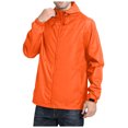 thumbnail image 2 of JUMESG Mens Jacket Men's Windbreaker with Lining Long Sleeves Waterproof Hoodie Jacket,Orange XXL, 2 of 5