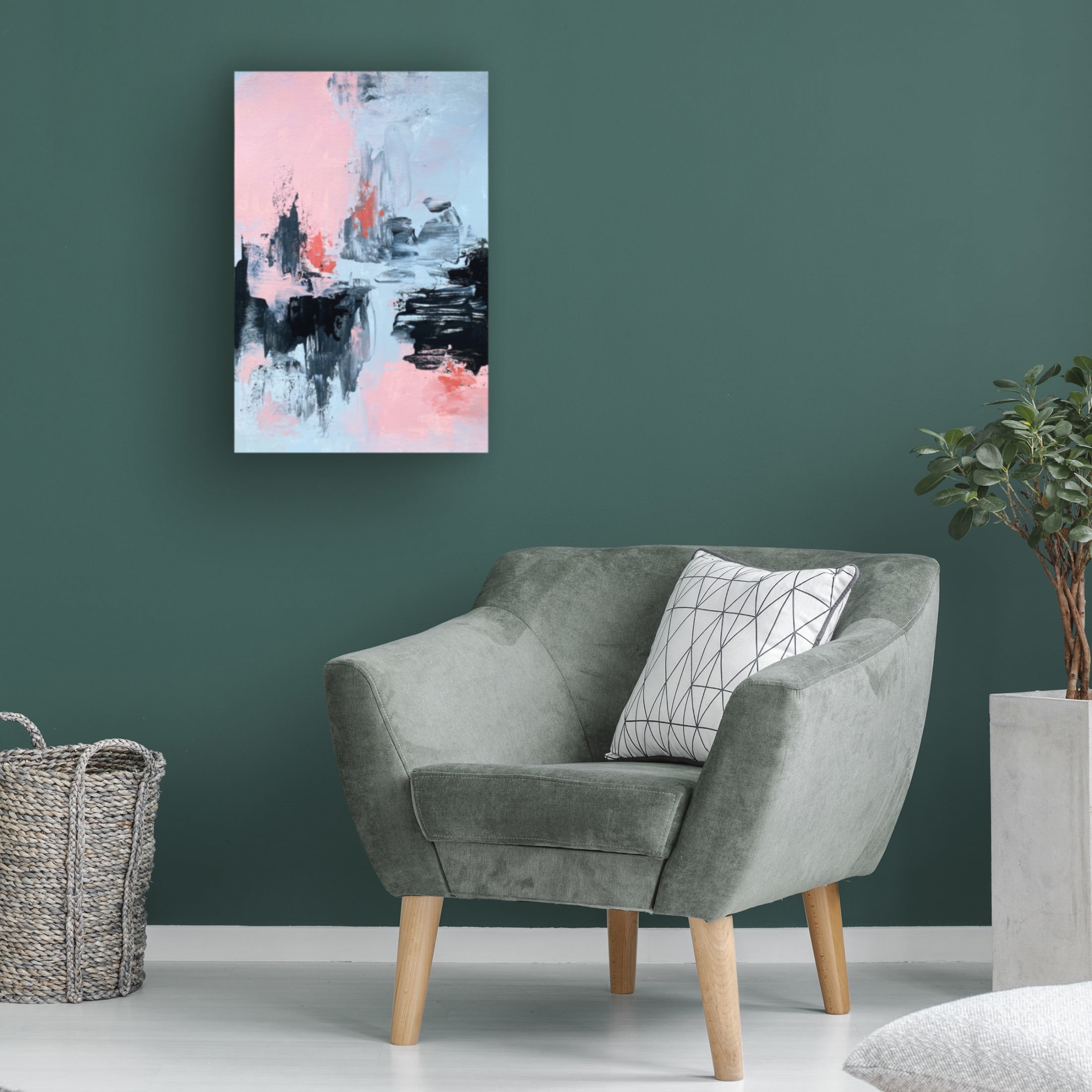 Trademark Fine Art Alyson Storms Pink and Grey Abstract 2 Canvas Wall Art
