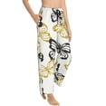 thumbnail image 2 of Daiia Golden Glitter Butterflies Women's Sleep Pant with Pockets and Drawstring,Pajama Pants-Large, 2 of 9