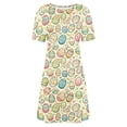 thumbnail image 3 of Vestido Corto para las Mujeres Cuello Redondo Manga Corta Impresa Suéter, Moda Casual Estilo Línea, 3 of 8