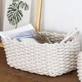 thumbnail image 1 of EGNMCR Crochets pour Accrocher Panier Tressé à la Main Panier de Rangement en Corde de Coton Épaisse Boîte de Rangement de Bureau Rangement Tressé, 1 of 4