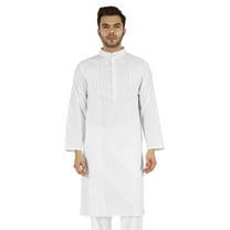 Atasi Cotton Kurta Solid Ethnic- Festive Long Shirt W/ Pintuck Traditional Indian Wear For Men's