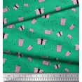 thumbnail image 2 of Soimoi Green Cotton Voile Fabric Dot & Gift Box Party Decor Fabric Printed Yard 42 Inch Wide, 2 of 3