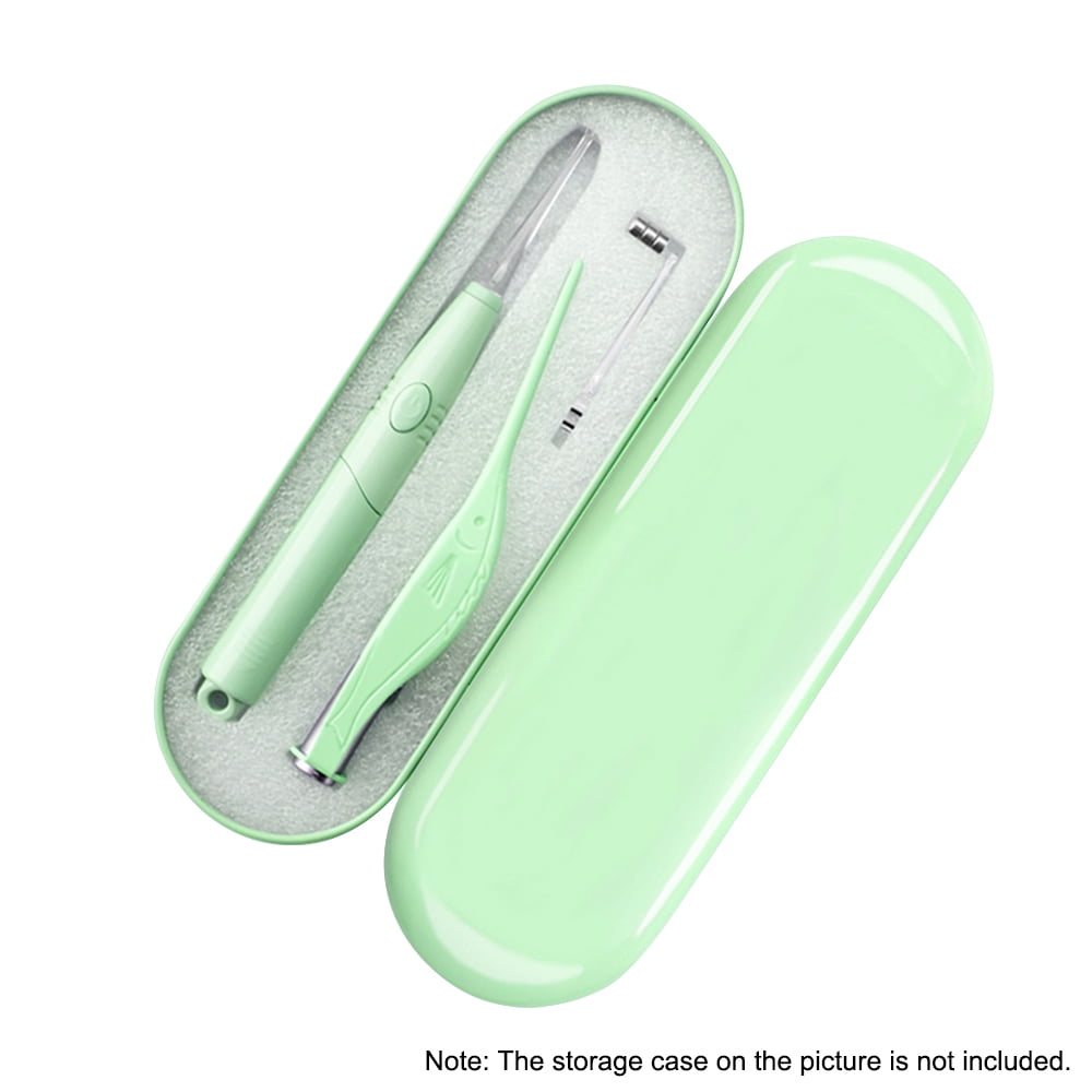 2PCS Earwax Removal Set Earspoon Ear Pick Stainless Steel Earwax Remover Spoon with LED Light