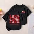 thumbnail image 2 of PMVFHDE Hauts Tube pour Filles T-Shirts Graphiques Tendance pour Filles 2025 Hauts d'Été Mignons pour Filles T-Shirts à Manches Courtes pour Enfants Col Rond Imprimé Confortable Noir, 3-4 Ans, 2 of 4