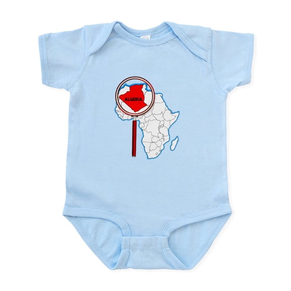 CafePress - Algeria Under The Magnifying Glass Body Suit - Baby Light Bodysuit, Size Newborn - 24 Months