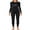 Black1, variant on Charmo Womens Basic Thermal Underwear Sets Long Johns Layer Tops & Bottom Pajama Fall Winter