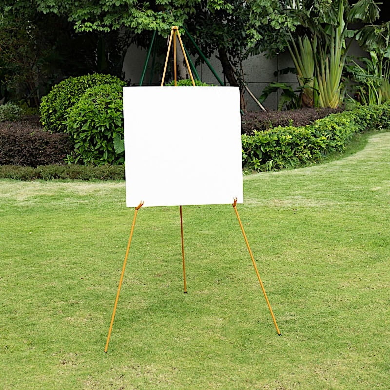 BalsaCircle 65" Gold Metal Easel Collapsible Tripod Stand Party Events Reception Decorations Supplies