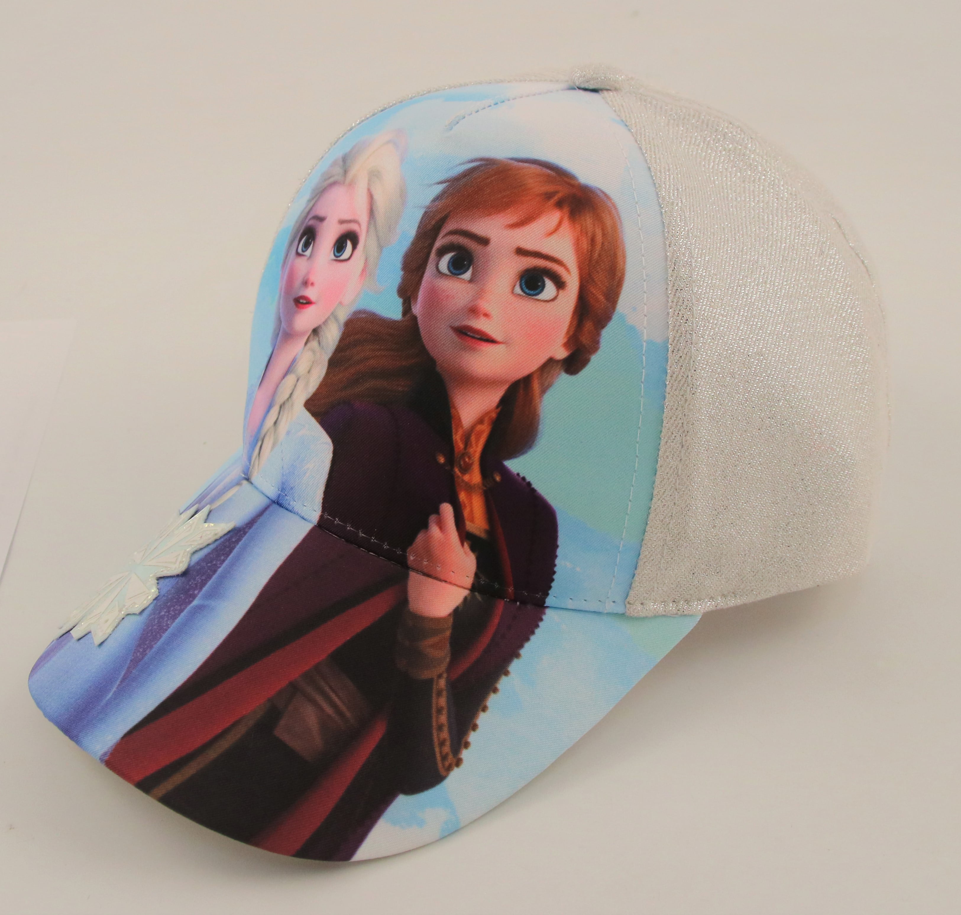 Frozen2 Disney Girls Frozen Elsa & Anna Cotton 3D Pop Baseball Cap ToddlerLittle Girls 3-7 Age Blue,Small