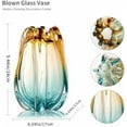 thumbnail image 3 of Hand Blown Glass Flower vases, Unique Glass vases, Wide Mouth vases, Small Modern Art Deco Glass vases for Home Living Room, Office, Table centerpieces, Bookshelves and Wedding Decorations, 3 of 9