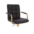 thumbnail image 3 of Banco individual para barra o escritorio forrado en PU color Negro acabado cromo dorado con brazo giratorio altura ajustable forrado en material PU SKU IND7009F-4 NEGRO, 3 of 4