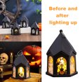 thumbnail image 4 of Lámpara de mano de Halloween Jack-O-Lantern, decoraciones de Halloween, vela electrónica LED, decoración de ambiente, velas fantasma, lámpara de viento para cerca de patio, terraza o patio, 4 of 5