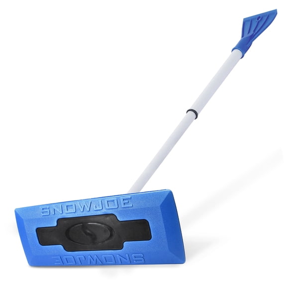 Open Box Snow Joe Windshield Ice Scraper, Car Window Winter Snow Removal Broom, Blue, SJBLZD
