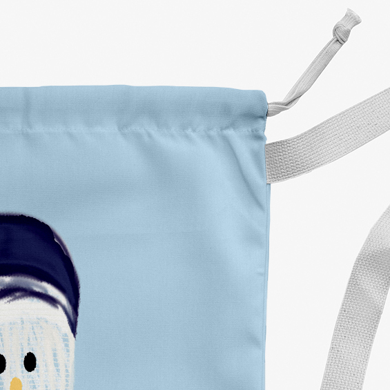 Simply Daisy Canvas Sock Snowman 18 x 29 in Blue Laundry Bag