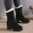 thumbnail image 2 of Ladies Fashion Winter Warm Suede Thick High Heel Boots for Women - Stylish and Comfortable Footwear for Cold Weather, 2 of 7