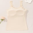 thumbnail image 6 of vigerkar Womens Lace Trim Ribbed Tank Tops Scoop Neck Fitted Sleeveless Shirts Cute Going Out Camisole Solid Color Top (Beige, M), 6 of 9
