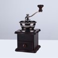 thumbnail image 2 of Manual Coffee Bean Hand Grinder Spice Herbs Vintage Style Wooden Retro Burr Mill Coffee Beans Grinding Machine Grain Mill (Dark Brown), 2 of 8