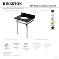 thumbnail image 4 of Kingston Brass KVPK30KOQ6 Monarch 30" Black Granite Console Sink with Stainless Steel Legs (8-Inch, 3-Hole), Black Granite/Polished Nickel, 4 of 4