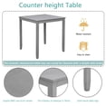 thumbnail image 4 of GZXS Wooden Dinette Set for 4, Modern 5 Piece Dining Room Table Set with Square Table & 4 Slatted Backrest Upholstered Chairs, Counter Height Kitchen Chairs Set for Small Space, Gray, 4 of 9