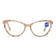 thumbnail image 2 of 3 Pairs of Women Candy Color Butterfly Floral Reading Glasses, Ladies Cat Eye Blue Light Blocking Spring Hinge Readers +2.50, 2 of 3