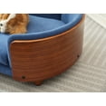 thumbnail image 2 of Dog Beds Scandinavian style Elevated Dog Bed Pet Sofa With Solid Wood legs and Walnut Bent Wood Back, Cashmere Cushion,Small Size,Cat Beds, 2 of 16