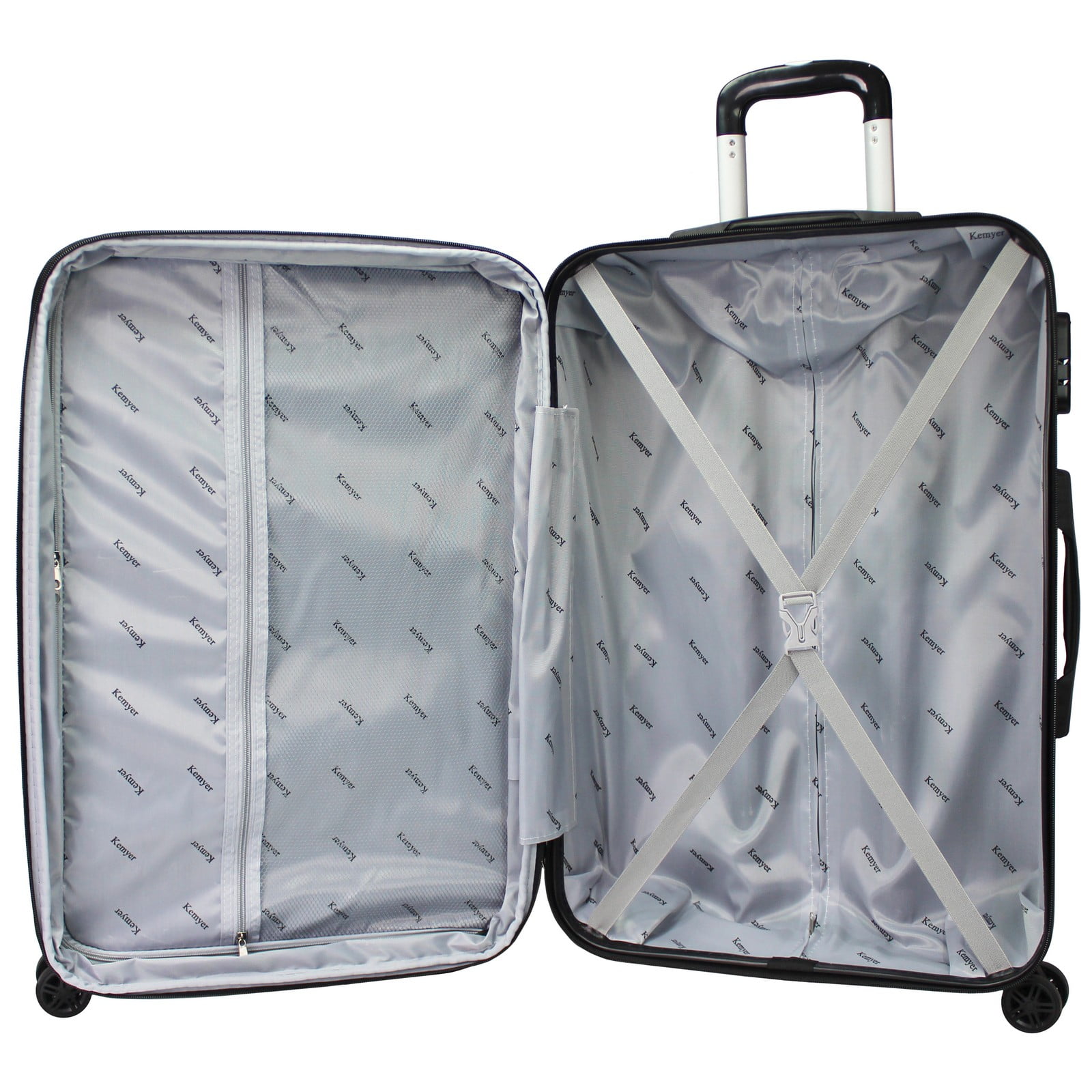 CalBags Kemyer Quest 25-Inch Hardside Lightweight Expandable Spinner Suitcase Luggage - Silver