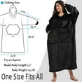 thumbnail image 4 of REDESS Women and Men Plus Wearable Blanket Hoodie Sweatshirt With Zipper-Black, 4 of 7