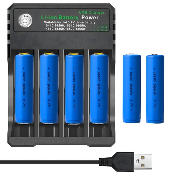 GJX Battery Charger, Universal Smart Charger for 3.7V Lithium ion Batteries 18650 Rechargeable Battery