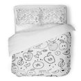 thumbnail image 1 of ABPHQTO Juego de ropa de cama de 3 piezas, boceto de dibujo a mano alzada de semillas de hojas de manzana y libro de olores cortado y dibujado para adultos, funda nórdica con 2 fundas de almohada, 1 of 1