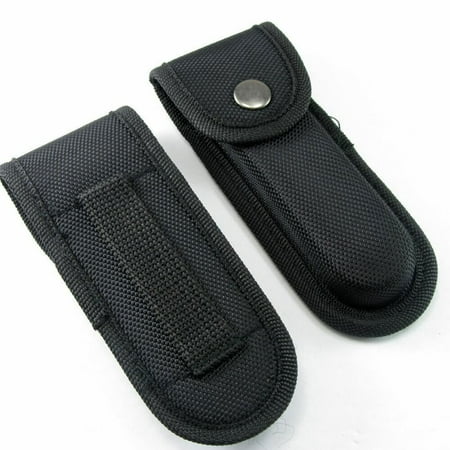 2Pack Black Hard Boxed Reinforced Nylon Belt Sheath for 5 Folding Knife
