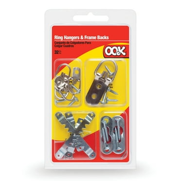 OOK Zinc Ring Hanger and Frame Back Kit, Steel (100 lb) 32 Piece