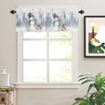 thumbnail image 2 of Christmas Snowman Valances for Windows Winter Scene Pine Tree Forest Snowflake Rod Pocket Curtain Valance Window Treatment Short Curtains for Kitchen Living Room, 60"x14", 2 of 5