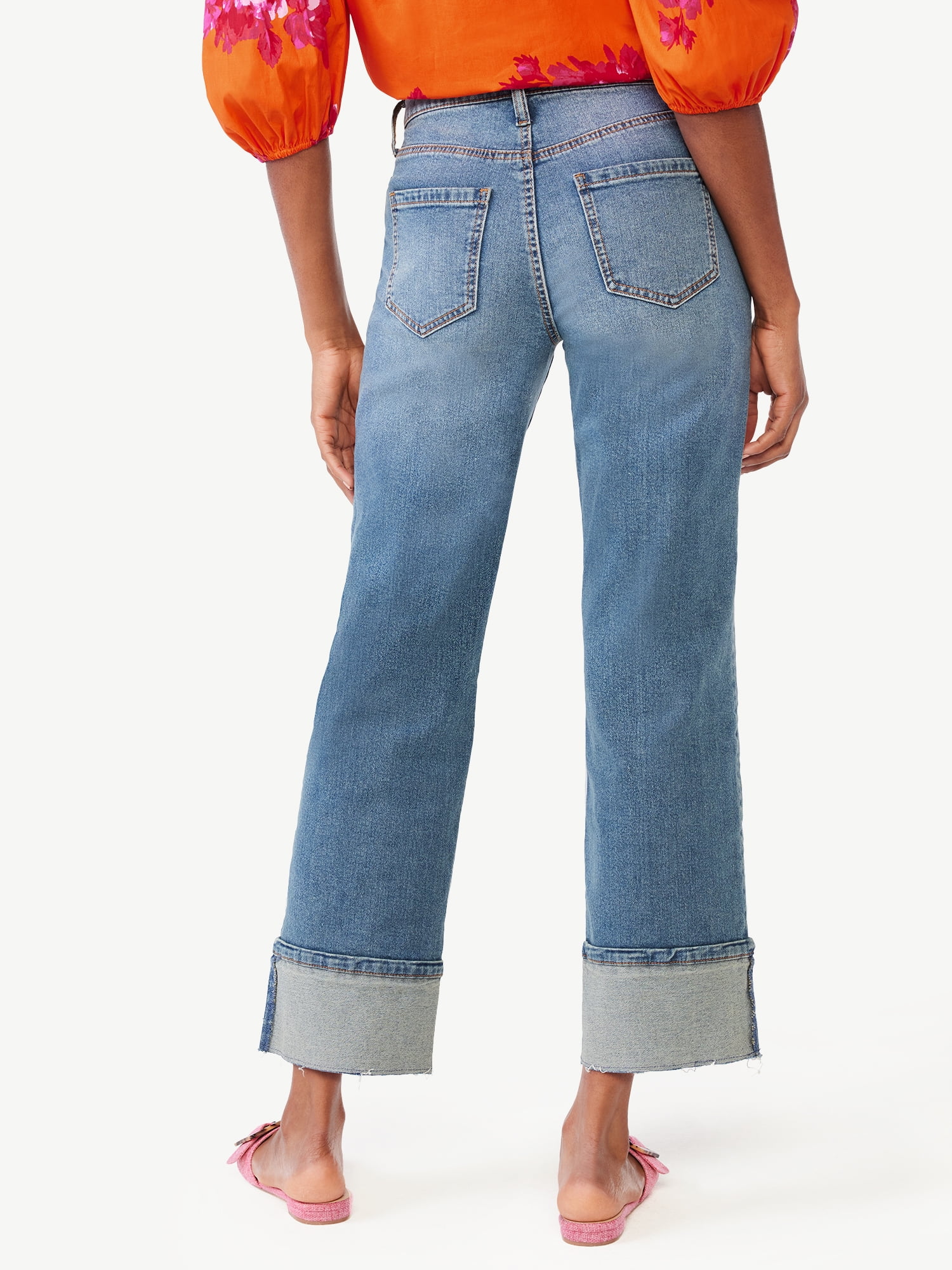 Scoop Women's and Women's Plus Benton Cuffed Ankle Jeans, 25", 27", and 29" Inseams, Sizes 0-26W