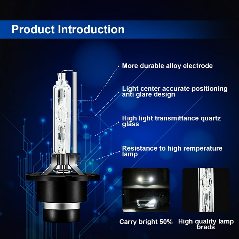 D2S Xenon HID Headlight Bulbs for MERCEDES-BENZ E350 C350 2006-2007 Low  Beam 35W 6000K White,2pcs