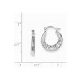 thumbnail image 2 of Primal Silver Sterling Silver Rhodium-plated Patterned Hoop Earrings, 2 of 5