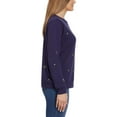 thumbnail image 2 of Gloria Vanderbilt Women's  Floral Embroidered Crewneck Pullover Sweater Top-Blue / 3X, 2 of 5